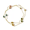 Accessoires de Design de mode, collier en cristal coloré de Style gemme, nouveau collier Long pour femme 252q