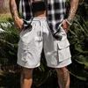 Herren-Shorts, modisch, für Herren, Militär, Muskel-Kordelzug, Taschen, Cargo-Trainingshose, Taschen-Sporthose, lässig