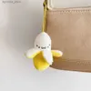 Keychains Lanyards Cartoon Plush Banana Keychain Toy Doll Key Chain For Women Men Kid Backpack Keyring Accessories Birthday Gifts R231201