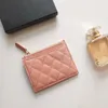 Luxury C fashion woman card holder classic pattern caviar quilted wholesale gold hardware small mini black small hardware wallet quality Designer Pebble leather
