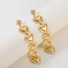 Dangle Earrings Stainless Steel Heart Love Long For Women Girl Trend Gold Color Waterproof Jewelry Party Gift