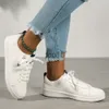 Schuh lässige Sportschuhe für Damen Neue kleine weiße Schuhe Schnürsportschuhe mit flachem Boden