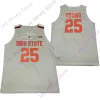 2020 NOWOŚĆ NCAA OHIO State Buckeyes Jerseys 25 Kyle Young College Basketball koszulka Red Grey Size Młodzieżowe haft dla dorosłych