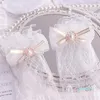 Cinq doigts gants femmes dentelle dames poignet blanc grand nœud noeud mariage gant fête cosplay accessoires court tulle