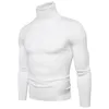 Men's Sweaters Autumn And Winter Fashion Casual Sweater Soft Stretchy High Neck Knit Solid Colour Fitted Top Slim Bottom