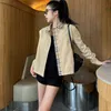 Women's Jackets designer brand High end women's lapel mid length trench coat, new color blocking zipper jacket, short design sense U8SK