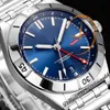 TWF Chronomat GMT ETA A2836 Automatic Mens Watch Blue Stick Dial Stainless Steel Rouleaux Bracele A32398101C1A1 Super Edition Watches Reloj Hombre Puretime F6