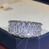 100% argento sterling 925 creato pieno di diamanti Moissanite pietra preziosa anello di fidanzamento di nozze gioielleria raffinata regalo per le donne Whole2399