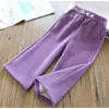 Trousers 3-12Years Autumn Winter Girls Thick Warm Wide-Leg Pants Fashion Korean Children's Loose Casual