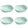 Plates 4Pcs Snack Tray One-piece Molding Pack Spit Bone Dish For Restaurant Square Cake Fruit Plate Tableware