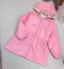 Lyxig baby designer kappa interiör plyschisolering design barn jacka storlek 100-150 härlig rosa tjej vindbrytare nov25