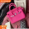 Top Quality H Designer Women Purse äkta läderhandväskor 2024 Ny True Bag Togo Layer Cowhide Raspberry Red Rose Silver Have Real Logo