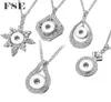 5 pz Multi Stili 18mm Snap Charms Collana con pendente Fit 18mm Zenzero Bottone a pressione 1820mm Strass Ciondolo a scatto Jewelry7585663