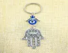 Bijoux fantaisie bleu mauvais œil porte-bonheur Fatima Hamsa main turc mauvais œil charme Protection cintre cristaux voiture Feng Shui porte-clés 11371740