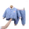 衣類セット冬の秋の男の子の服はフルスリーブパーカーパンツ2pcs/セットコットンウォームスーツ子供幼児トラックスーツ