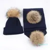 Schals Frauen Winter Schal Fell Pompon Dicke Warme Stirnband Dame Schals Wraps Decke Weibliche Hut Set Schals