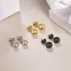 Boucles d'oreilles en acier inoxydable pour femmes et hommes, 1 paire, bijoux, boule de couleur or argent, 2-8mm de diamètre, accessoires de mode