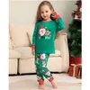 Famille Correspondant Tenues Pyjamas De Noël Noël Vert Père Noël Imprimer Papa Maman Et Moi Costume Vêtements De Chien Livraison Directe Bébé Enfants Dhsuj