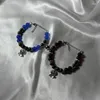 Link Bracelets Blue Red Beaded Spider Pendant Love Couple Bracelet Y2k