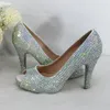 Dress Shoes BaoYaFang Open Toe AB Crystal Bridal Wedding Woman High Heel Platform Luxury Ladies Fashion Party Shoe