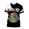 Herr t shirts sommar mexico t-shirts mexikansk flagga 3d tryck streetwear män kvinnor mode överdimensionerad kort ärm skjorta barn tees toppar