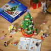 Julleksakstillbehör Buildmoc vinterår Julgran med ljus Byggnadsblock Set Santa Claus Ornament Brick Toys Children Xmas Gifts 231130
