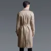 Herrgravrockar män Jaqueta Masculina Men Classic Double Breasted Trench Coat Gabardina Hombre S-6XL Long Windbreaker British Style 231127