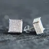 2020 Boucles d'oreilles StudMens Big Bling Ear Jewelry 3 Colors Vis Back Micro Pave CZ Oreille pour hommes1311y