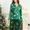 Familjsmatchande kläder Julpyjamas Family Xmas barn vuxna Sovkläder Satinärmar Nattkläder Matchande outfit Christmas Pyjamas Setadult 231130