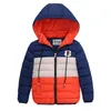 Manteau en duvet 48 ans hiver épais chaud à capuche garçons veste mode rayé fermeture éclair vers le bas vêtements d'extérieur pour enfants enfants cadeau d'anniversaire 231201