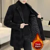 Men's Wool Blends British Plaid Mens Trench Coat Winter Thickening Woollen Windbreaker Single Breasted Long Jacket Abrigo Largo Hombre 231130