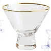 Verres à vin 4 pièces tasse de crème glacée jus salade Mousse petit déjeuner marteau maille verre de cristal pour boisson doré