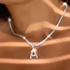26 -literowy Początkowy wisiorek Naszyjnik Choker dla kobiet Oświadczenie Bling Crystal Alphabet Naszyjnik Biżuteria 273T
