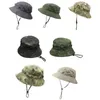 Berets camuflagem redonda balde boné militar boonie chapéu ao ar livre caminhadas embalável sol