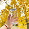 Elegant gevormde drinkglazen Recyclebaar 16oz acryl plastic bekerglas met pp-deksels helder transparant frisdrankblikje voor UV DTF-wraps op voorraad