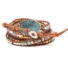 Ocean Stone Woven Beaded Bracelet Luxury Design Gem Bracelet Women's Handmade Bohemian Elegant Lucky Bracelet F1214335I
