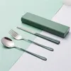 Dinnerware Sets Set Flatware Camping Travel Tableware Chopsticks Fork Spoon Portable Cutlery With Case Kitchen