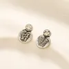 Ear stud 925 Silvr Vintag Charm Stainlss Stl Nw Dsignr Jwlry Stud Earrings Classic Dsign Birthday Wdding Lov Gifts Earrings Womns Boutiqu Jwlry