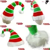 Otras prendas de vestir 1pieces Adt Three-Nsional Long Elf Hat Santa Claus Red Green Disfraz Accesorio Decoración de Navidad Decoración de Navidad Drop de DHQNP