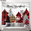 Tapeçarias Inverno Natal Tapeçaria Boneco de neve Xmas Tree Farmhouse Red Truck Forest Snowy Cena Ano Pendurado na parede Home Living Room Decor 231201