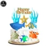 Cake Tools 9Pcs Ocean Animals Sea Cake Toppers Birthday Cake Decoration Baby Shower Party Supplies Ocean Theme Birthday Party Decorations 231130