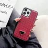 Modeontwerper telefoonhoesjes heren dames lederen iphone mobiele telefoon achterkant voor 14 12 pro 13 promax 14pro geweven patroon mobiele hoesjes