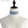 チョーカーユニセックスパンクワイドデニムチョーカーの女性のための男性男性シンプルなゴシックカラーネックレス