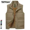 Gilet da uomo TACVASEN Gilet addensato Fodera in pile da uomo Giacche senza maniche da esterno Autunno Primavera Zip intera Top Cappotti maschili 231130