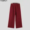 Herenbroeken INCERUN Koreaanse stijl Heren Pantalons Mode Hoge taille Gestreepte lange broek Casual streetwear Mannelijke rechte broek S-5XL 231130