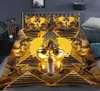 Conjuntos de ropa de cama Faraón 3D Antiguo Egipto Tribu Decoración Juego de funda de edredón para dormitorio Pirámides egipcias Estilo exótico Edredón 3437220