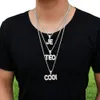 Nouveau Men039 Nom personnalisé Small Bubble Letters Colliers Pendants Ice Out Cumbic Zircon Hip Hop Bijoux de bijoux Chaîne Two Color1406795