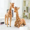 Gevulde pluche dieren Enorme echte giraffenspeelgoed Schattige dierenpoppen Zachte simulatiepop Verjaardagscadeau Kinderspeelgoed Slaapkamerdecoratie W220402 Dr Dhc2Q