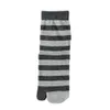 Same style socks for men and women, 2-finger slippers, cotton split toe middle tube, autumn and winter warmth, sweat absorption stripes, 2-toe herringbone slipper a4