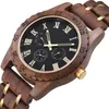 Armbanduhren Herren Holz Wacth Gree Mode Retro Walnuss Holz Gold Multifunktionale Herren Quarzuhr Datum Woche Anzeige Luxus Business Uhr